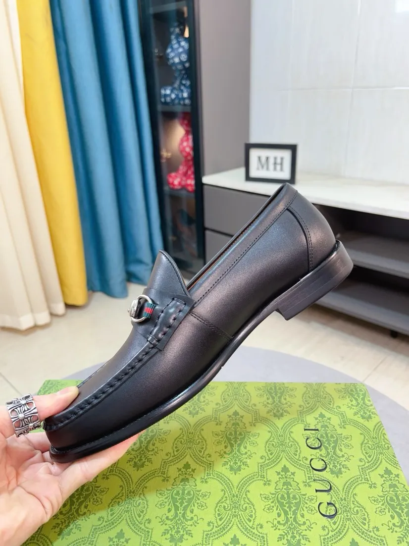 Men's Men's Shoes 💰480🌹🌹【GUCCI】The most popular classic Gucci leather shoes. Synchronized with the official website, the upper is made of Italian first-layer cowhide ➕cowhide lining, with unique brand and unique craftsmanship. Highlighting the hot style of the new year. Stop hesitating, stop wandering, get it now. Number: 38--44
